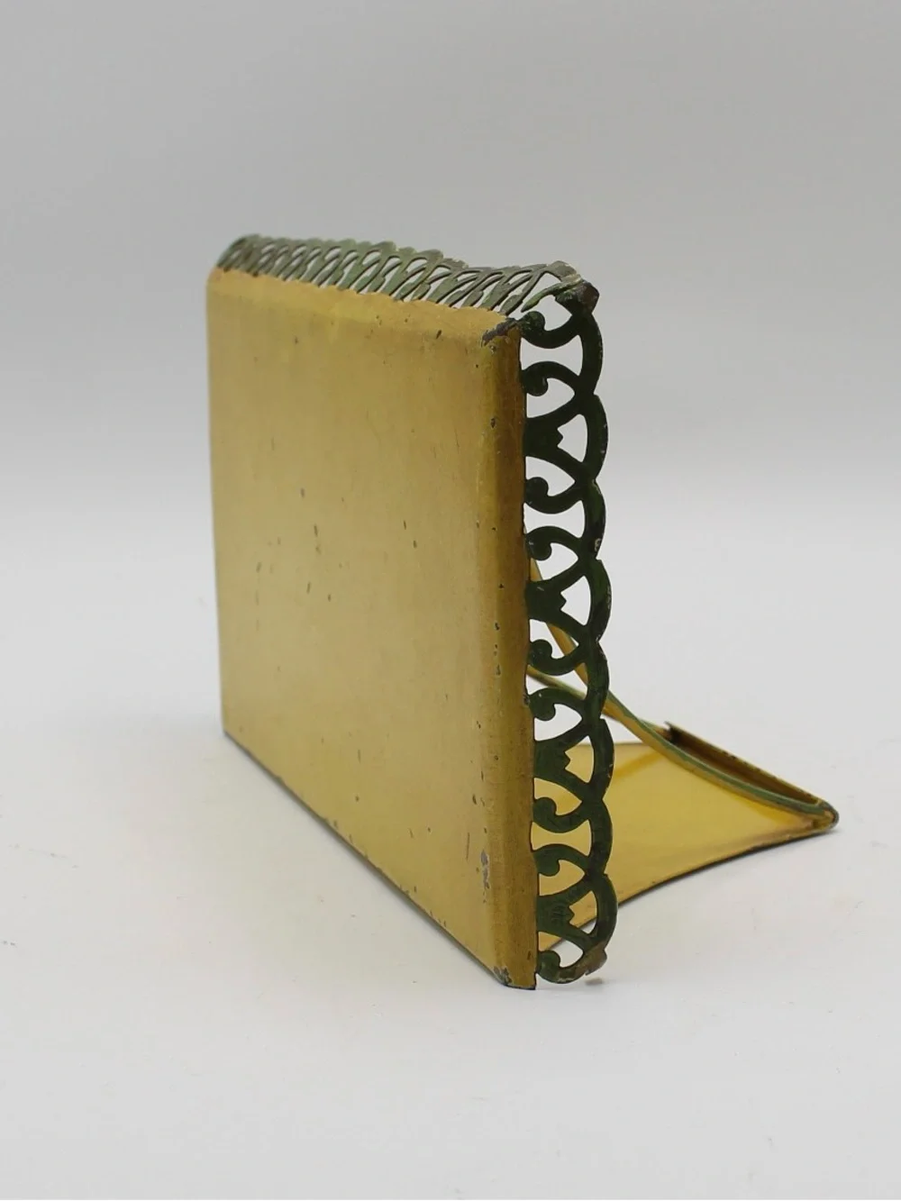Vintage Yellow Toleware Wall Bracket, Wall Sconce